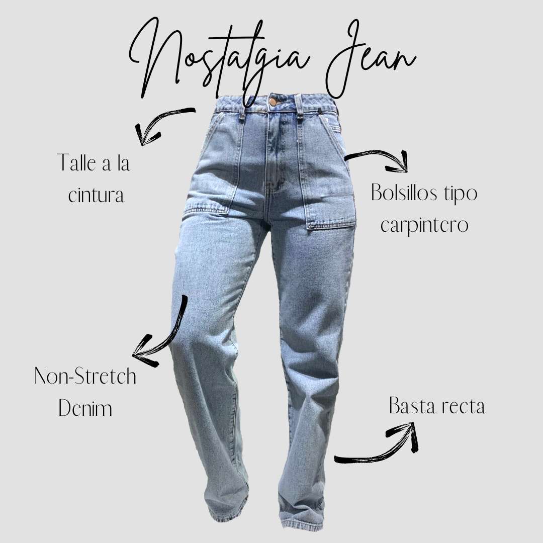 "NOSTALGIA" JEAN BASTA RECTA BOLSILLOS SOBREPUESTOS