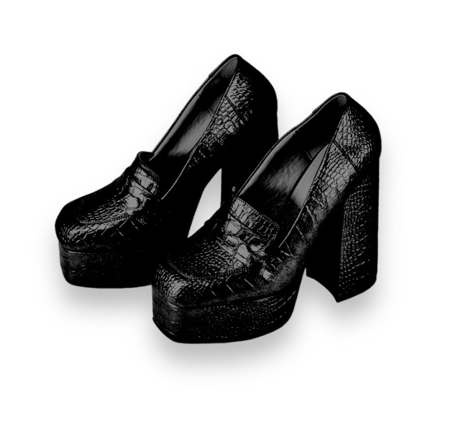 GOYA NEGRO- MOCASIN CON PLATAFORMA