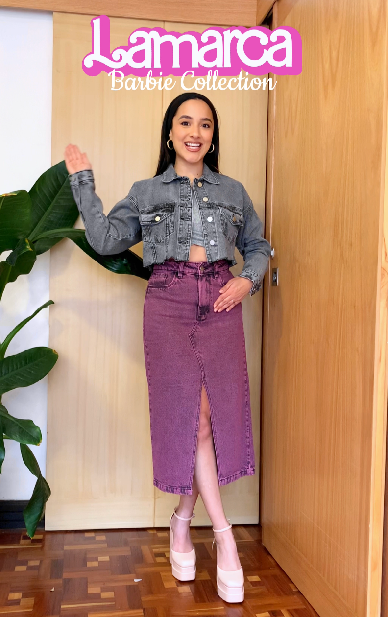 "BRAT" FALDA DENIM TONO ACID DIRTY ROSE