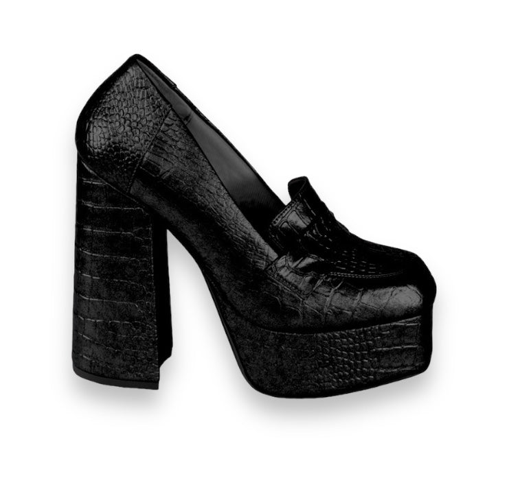 GOYA NEGRO- MOCASIN CON PLATAFORMA