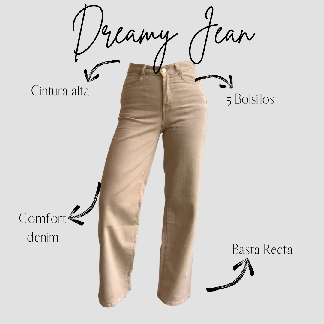 "DREAMY" JEAN BASTA RECTA - CAMEL