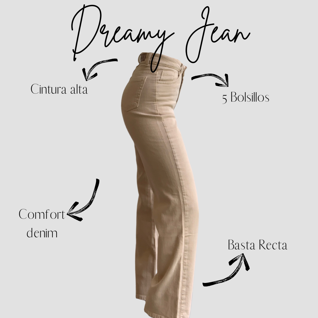 "DREAMY" JEAN BASTA RECTA - CAMEL