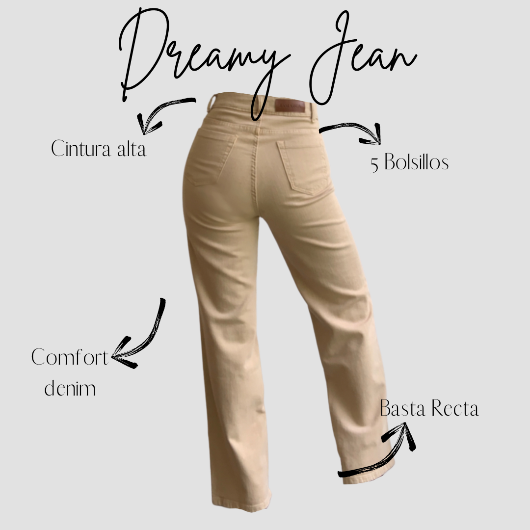 "DREAMY" JEAN BASTA RECTA - CAMEL