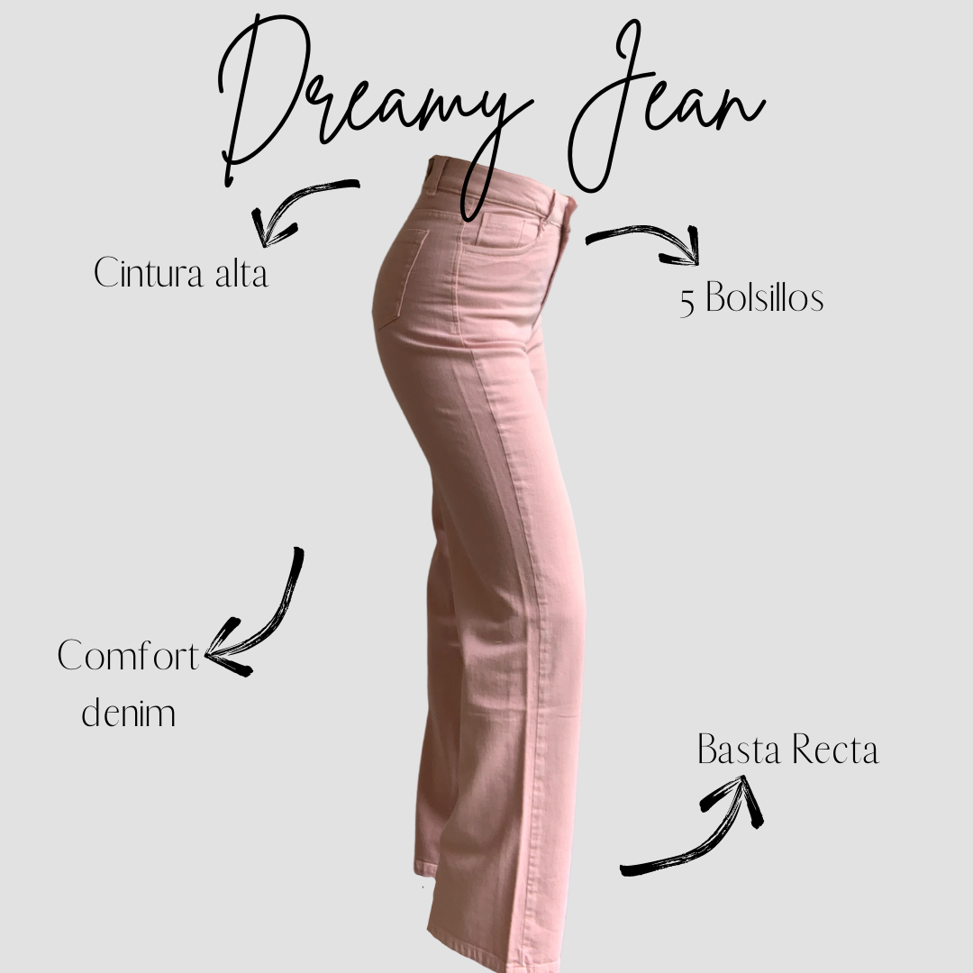 "DREAMY" JEAN BASTA RECTA - ROSA