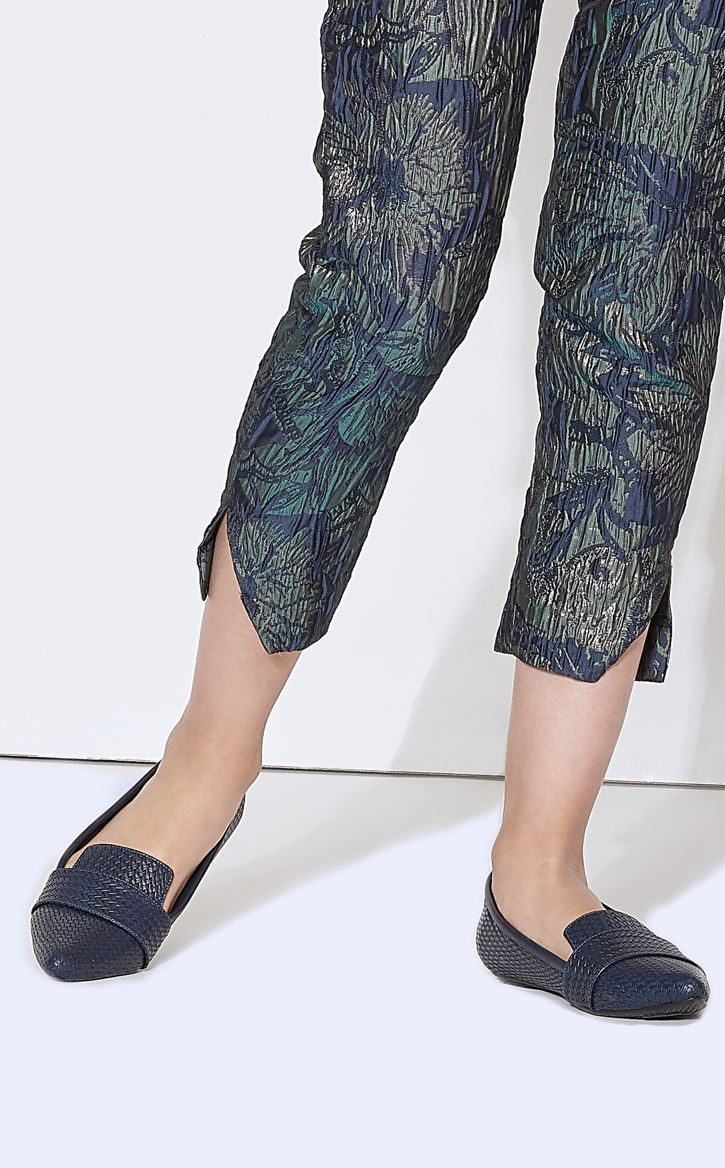 Flats azules trenzado